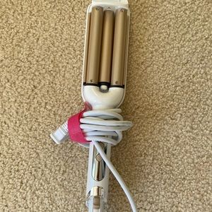 Three barrel curling iron wand